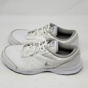 Nike White Silver Swoosh Sneakers Sz 9.5